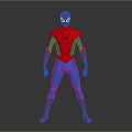 SpiderMan Superhero Character In Red And Blue Costume With Spider Emblem Design