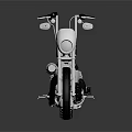 Shiny Classic Motorcycle In Silver And Black With Chrome Parts On Dark Reflective Background