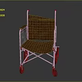 Old Vintage Wheelchair with Metal Frame and Brown Seat as Living Supplies