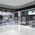 Spyder Clothing Store Interior With Mannequins Displayed Apparel And Digital Screen