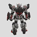 White Red Black Mecha Robot Character Armed With Weapons And Shield Detailed Design