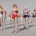 Group of Children Wearing Different Colorful Outfits Standing in Line Formation