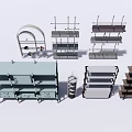 Various Modern Storage Shelving Units With Multiple Tiers And Drawer Designs 3d model