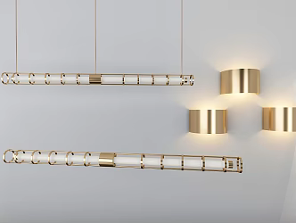 Modern Light Combination Metal Restaurant Chandelier Wall Lamp Combination 3d model