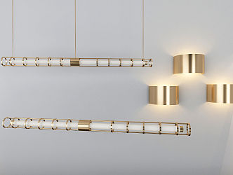 Modern Light Combination Metal Restaurant Chandelier Wall Lamp Combination 3d model