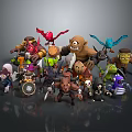 Colorful Cartoon Style Game Movie Characters With Diverse Monster Warrior Creature Designs