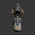 Futuristic Sci Fi Weapon With Long Barrel Grip Ammo Canister And Mechanical Structure