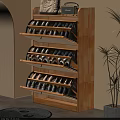 Modern Wooden Shoe Cabinet With Multiple Shelves For Organized Shoe Storage