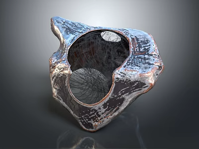 Decorative Ornament Set With Irregular Hollow Design Mixed Silver Copper Tones Textured Surface Home Decor 3d model