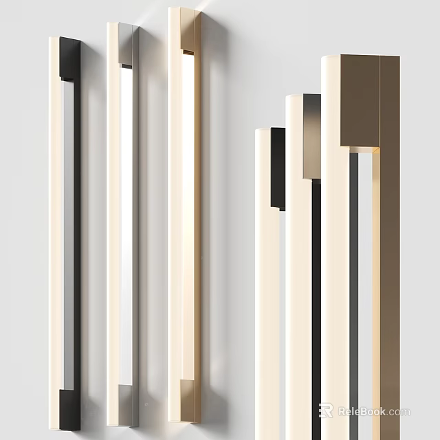 Modern Wall Lamps With Sleek Metallic Frames And Neutral Color Tones For Interior Decor 3d model 