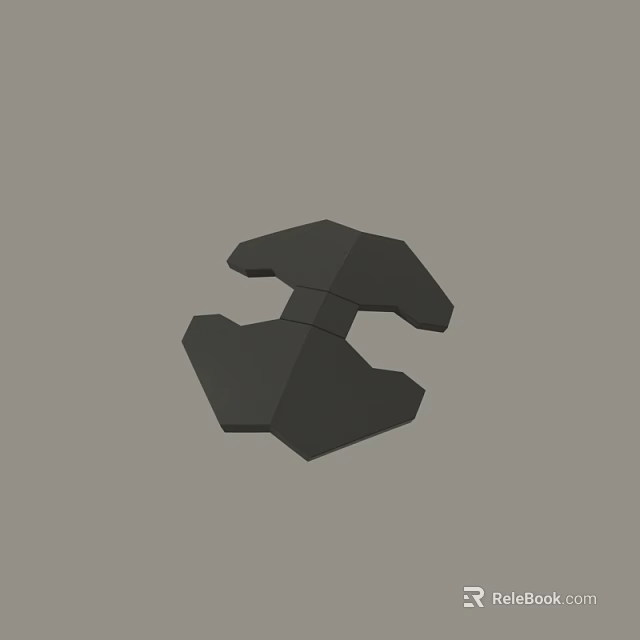 Abstract Black Irregular Polygonal 3D Model Design On Gray Background 3d model 