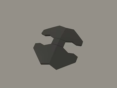 Abstract Black Irregular Polygonal 3D Model Design On Gray Background 3d model