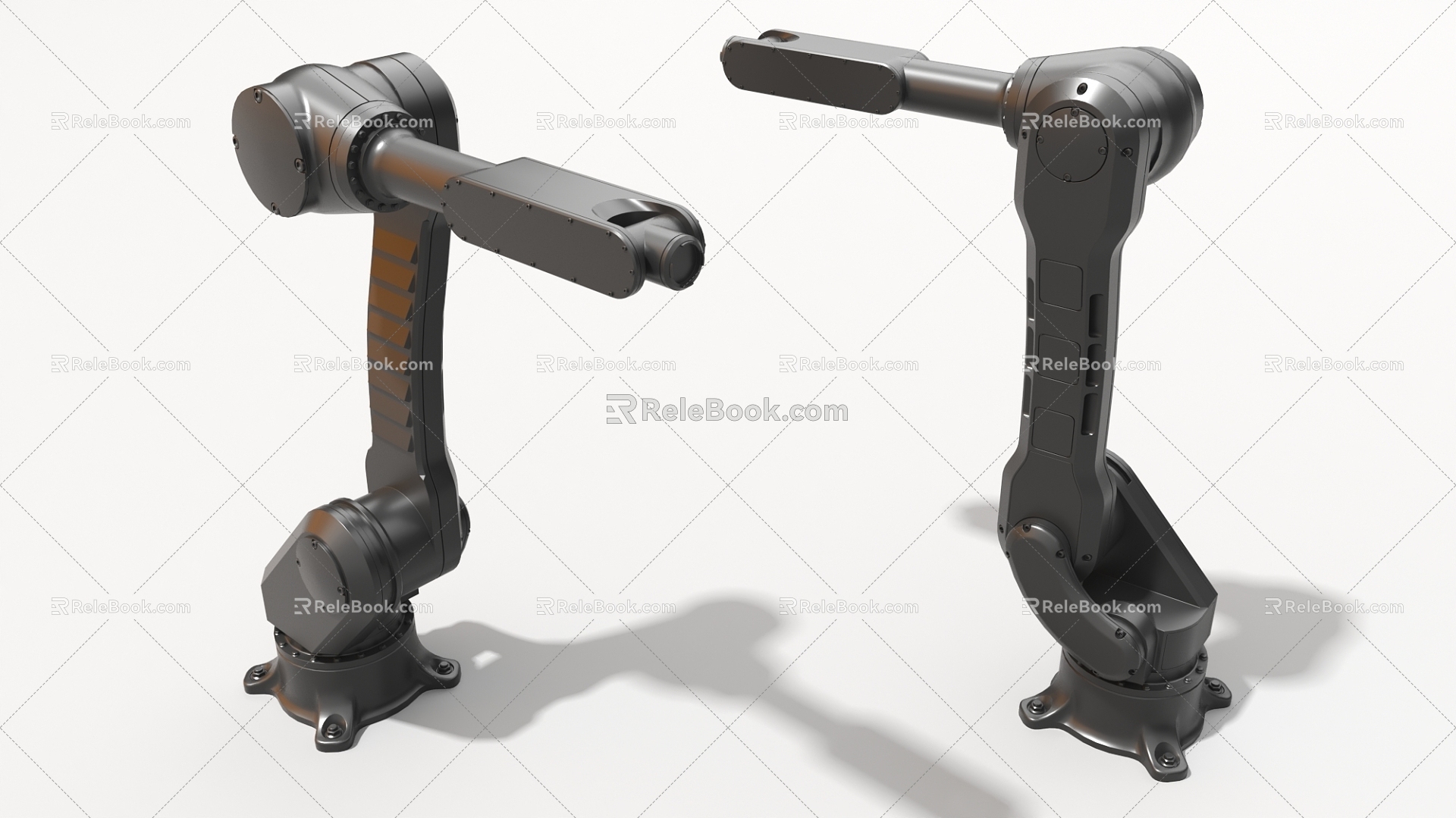 Hard surface machinery steel structure joint mechanical arm high-tech industrial parts 3d model