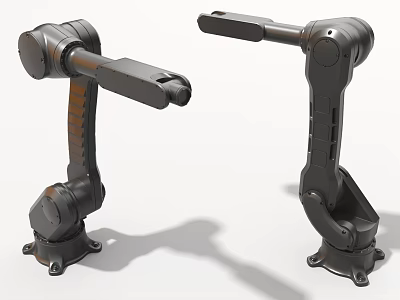 Industrial Robotic Arms With Modern Black Mechanical Structure For Industrial Automation Equipment 3d model