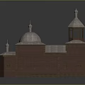 Traditional Architecture with Red Walls White Roofs Domes and Towers Structure
