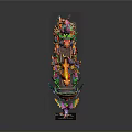 Colorful Decorative Sculpture With Multiple Faces Animal Figures And Garden Of Earthly Delights