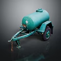 Green Fuel Tank Trailer With Single Wheel Storage Tank And Hitch