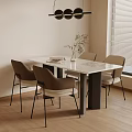 Modern Simple Dining Table and Chair 3d model