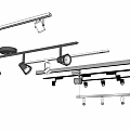 Modern Downlights and Spotlights with Adjustable Track Mounted Design for Interior Lighting 3d model