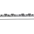 Modern Office Reception Desk With Long Design Multiple Laptops And Small Plants