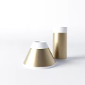 Decorative Ornament Set With Geometric Shapes Vase Teapot Letter Decor And Table Lamp