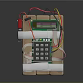 DIY Electronic Device Featuring Cardboard Structure Wires Display Screen And Keypad