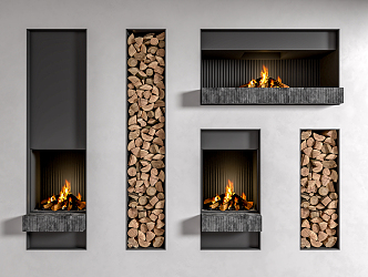 Modern Fireplace 3d model