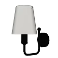 Modern White Fabric Shade Black Wall Sconce With Minimalist Mounted Design