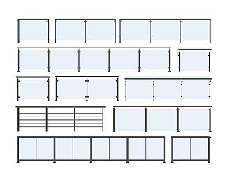 Glass Railing Handrail Metal Stainless Steel Railing Balcony Guardrail Bridge Guardrail 3d model