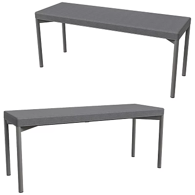 Modern Gray Stool With Metal Legs Minimalist Design For Home Living Space 3d model