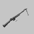 Vintage Military Rifle With Wooden Stock Metal Components And Tripod Stand