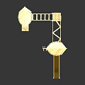 Outdoor Wooden Playground Equipment with Slide Climbing Net and Thatched Roofs