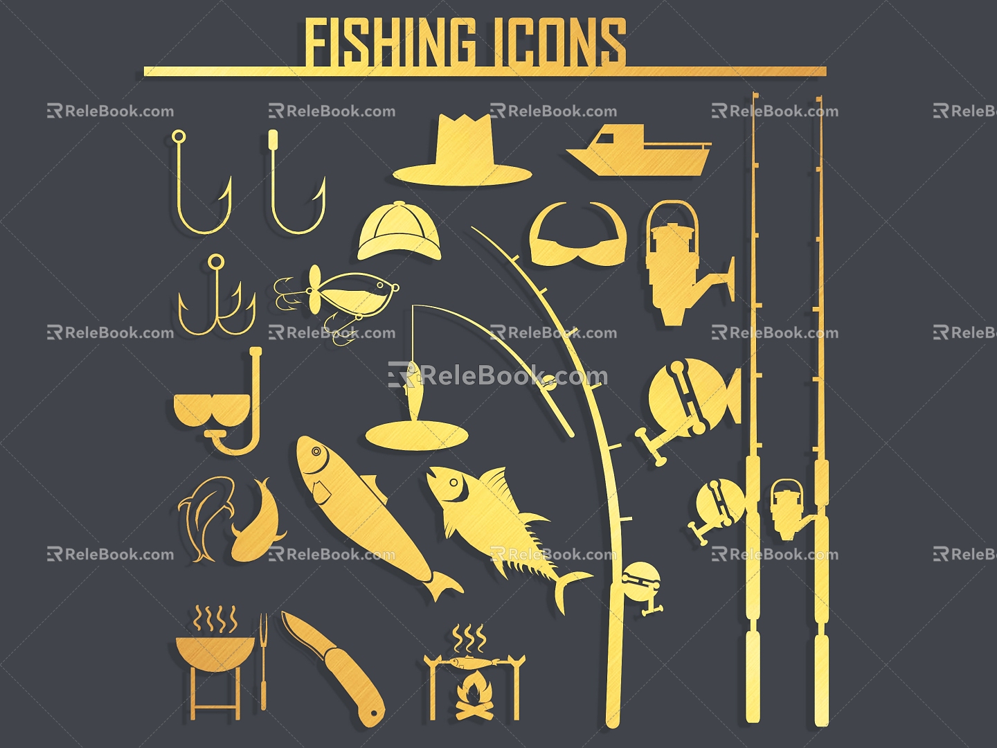 Fishing silhouette figure action boat fish design element sports wall decoration icon fishing rod fishing sea fishing fishing sports fishing gear 3d model