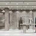 Modern Clothing Store Interior With Mannequins Hangers And Display Tables