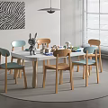 Children's Table and Chair Combination Casual Table and Chair Game Table and Chair 3d model