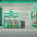 Elegant Modern Leather Goods Store Interior With Display Racks And Lighting 3d model