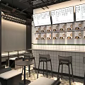 Modern Milk Tea Shop Interior Design With Counter Tables Chairs And Menu Boards