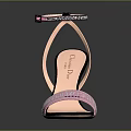 Women's Pink And Purple High Heels With Ankle Strap And Shiny Sequins