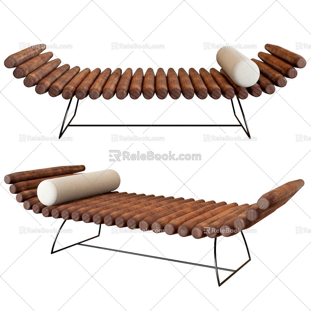 Modern Stool Solid Wood Stool Sofa Bench model