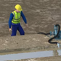 Construction Site Water Pump With Drainage Hose For Muddy Ground Standing Water
