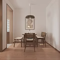 Modern Living and Dining Room Interior With Sofa Coffee Table Rug Pendant Lights And Plant