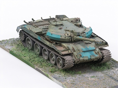 T62 tank wreckage tank body 3d model