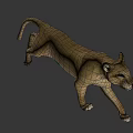Game and Movie Character 3D Lion Model with Wireframe Design and Realistic Features