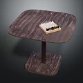 Square Wooden Table With Chessboard On Top Natural Wood Grain Design