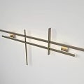 Modern Brass Wall Lamp With Cross Linear Structure And Double Light Fixtures 3d model
