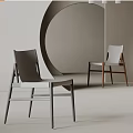 Modern Dining Chairs With Gray Frame White Seat And Wooden Legs In Simple Curved Background