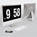 Modern computer desktop computer Apple all-in-one mouse keyboard mobile phone 3d model