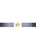 Space Satellite With Extended Solar Panels And Yellow Main Structure