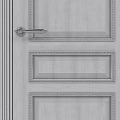 White Interior Door With Panel Design Simple Frame And Metal Doorknob 3d model