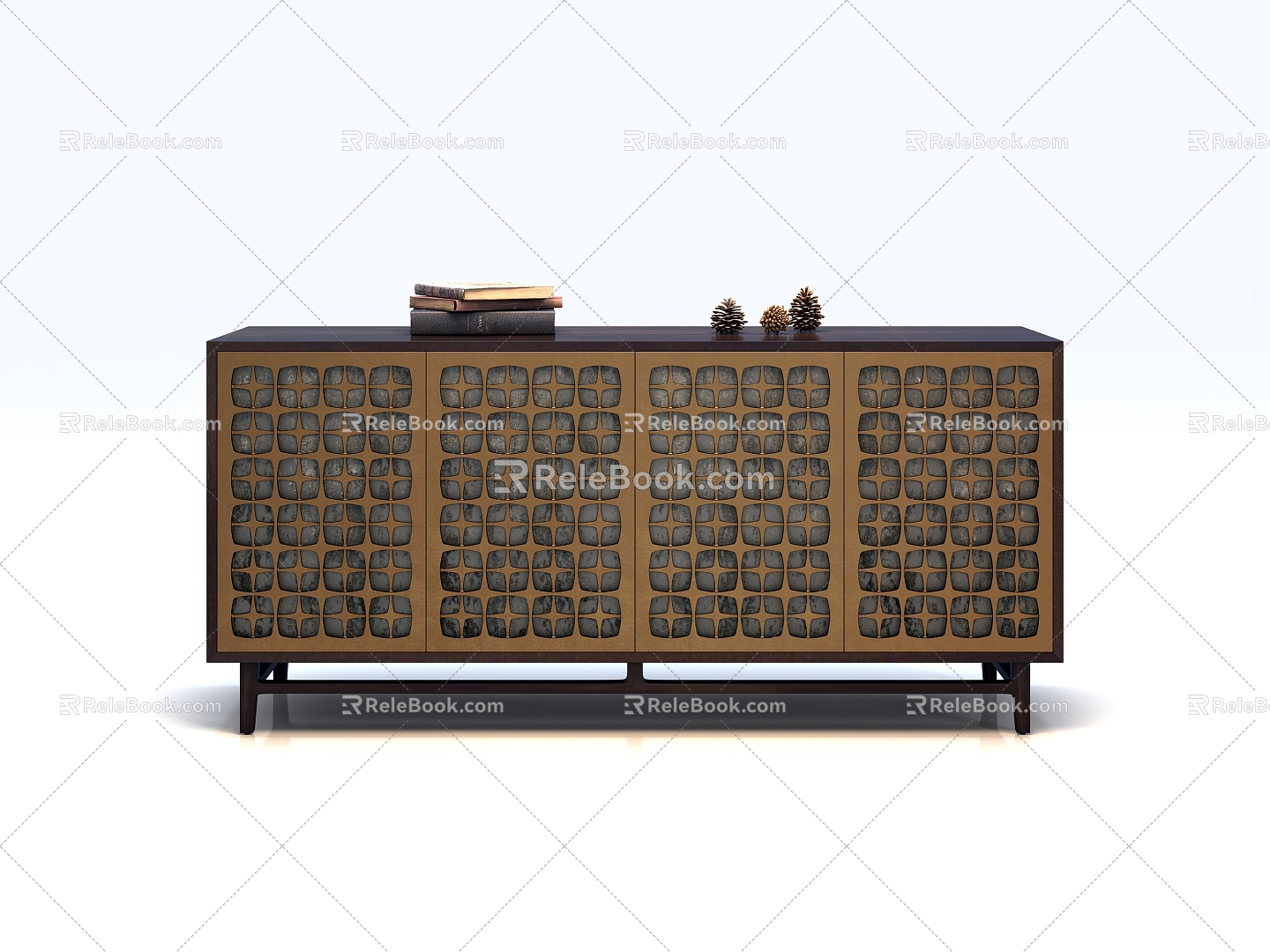 New Chinese Style Solid Wood Side Cabinet Jewelry Combination 3d model